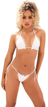 Load image into Gallery viewer, NEW 2pc White Tie Side String Ruffle Bikini