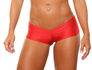 Red Basic Cheeky Booty Shorts Stripper Clothes